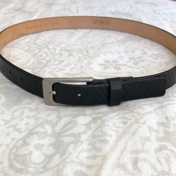 Black Italian Leather Belt EUC Sz M NWOT - Picture 6 of 10